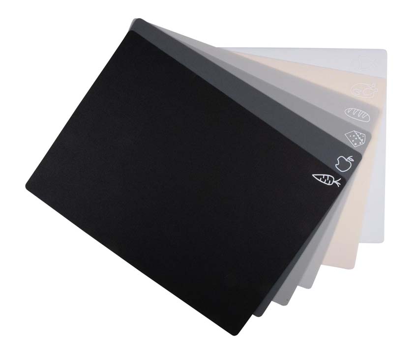 Planche à découper plastique multicolore 38x28cm set de 6