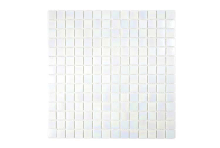 Mosaïque Verre blanc argenté brillant 30,5x30,5cm