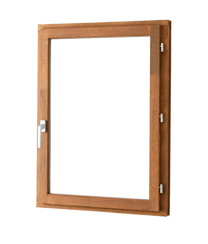 Fenêtre battant bois Meranti Trae 1 vantail 55mm naturel 1000x1400mm D
