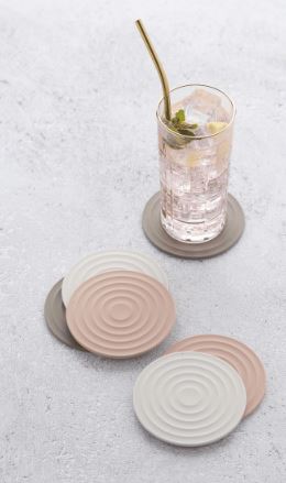 Dessous de verre Point Virgule silicone pastel 6 pcs