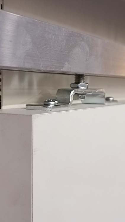 Porte coulissante simple complète Palladium blanc 93x211,5cm + rail en acier inoxydable