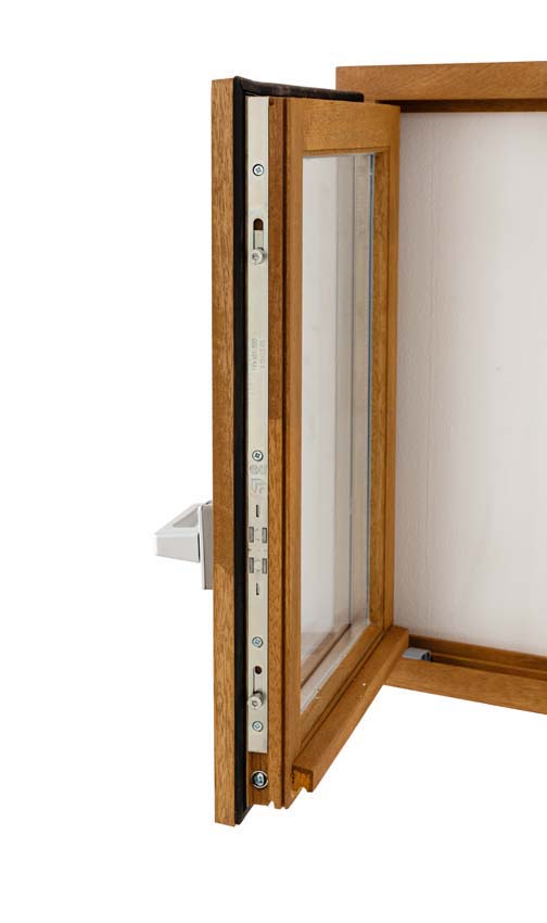 Fenêtre battant bois Meranti Trae 1 vantail 55mm naturel 900x1000mm G