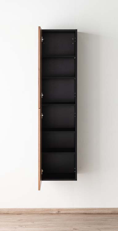 Armoire colonne Dorian noyer/noir 400 mm