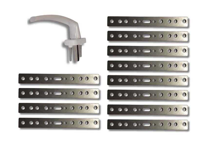  Accessoires fenêtres pvc Deceuninck Elegant: 12 pattes+poignée blanc