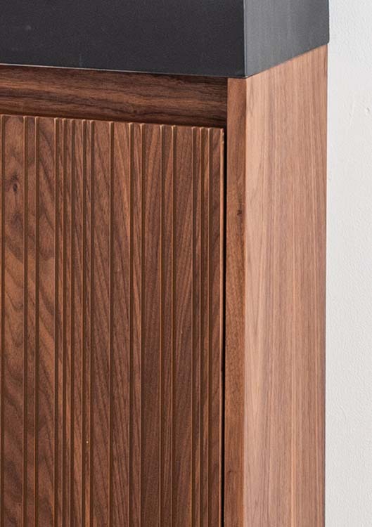 Meuble de toilette Warren noyer lavabo  noir mat 400 mm