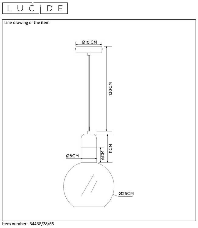 Lucide JULIUS - Hanglamp - Ø 28 cm - E27 - Fumé