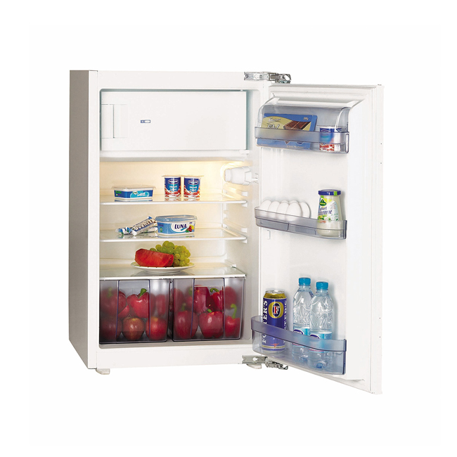 Keuken Ymir mat grijs/eik 270cm - met toestellen - vitrokeramische kookplaat en inox wanddampkap