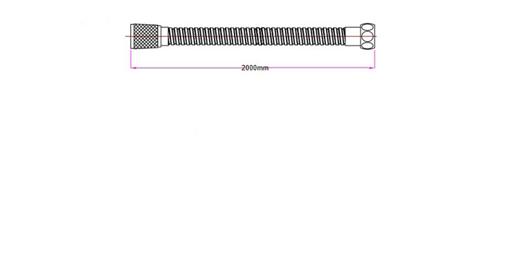 Doucheslang 200cm inox Doucheslang 200cm inox