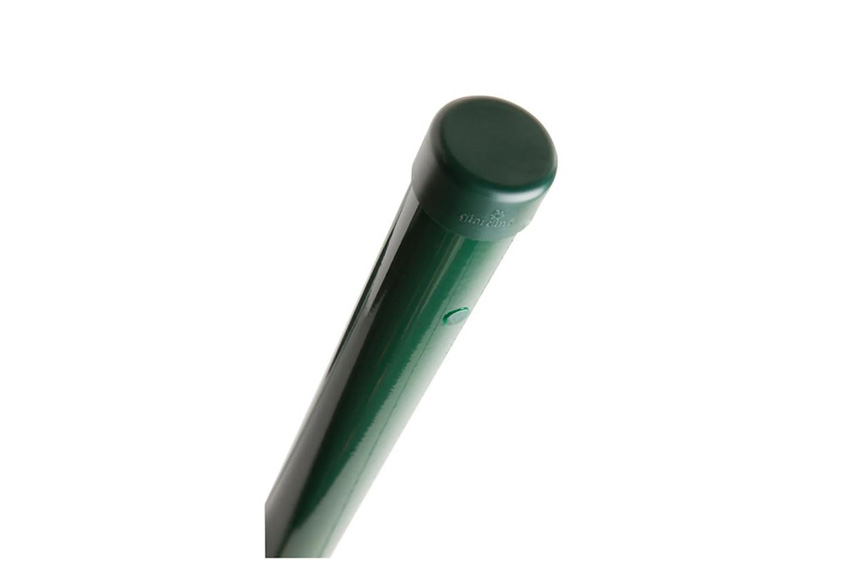 Poteau de jardin vert Ø4,8x200cm sans support de fil de tension pour grillage