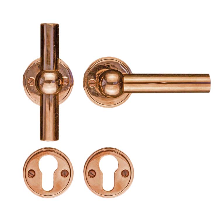 Poignée de porte pro grado T+L rose rosece cylindre