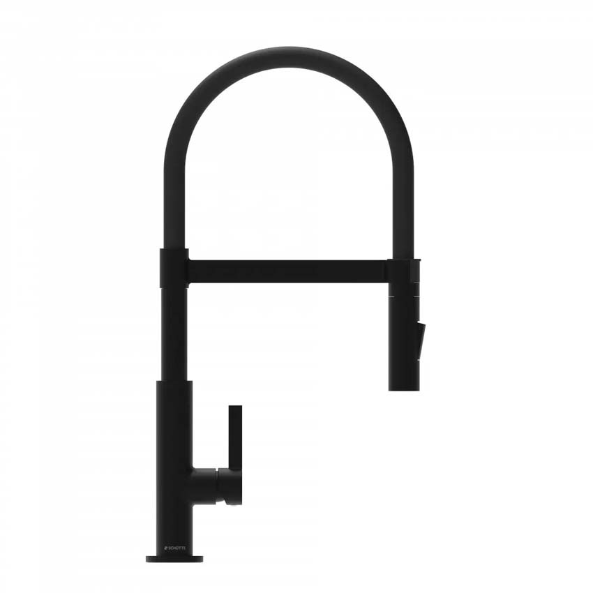 Robinet de cuisine Fien noir mat avec bec extractible