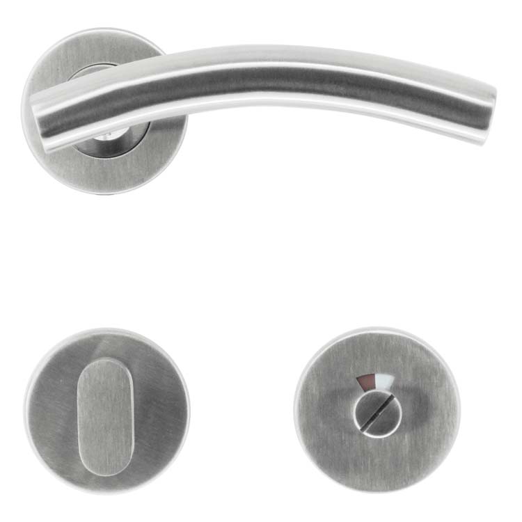 Poignée de porte pro bari 19mm inox plus avec serrure toilette