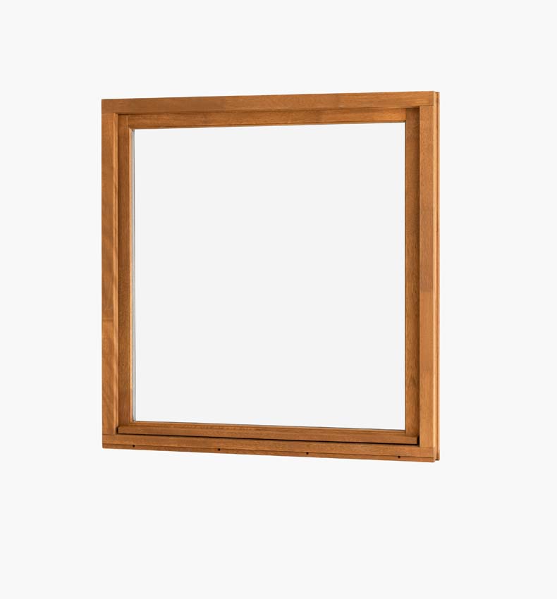 Fenêtre battant bois Meranti Trae 1 vantail 55mm naturel 1000x1000mm G