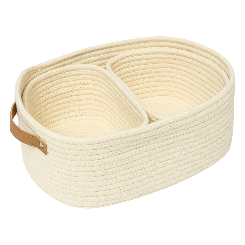 Mandenset Solane beige 35,5x25x12cm 3-delig