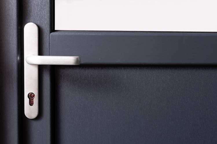 Porte extérieure Demi-Vitrée PVC anthr./blanc D vitrage cl 980x2180mm