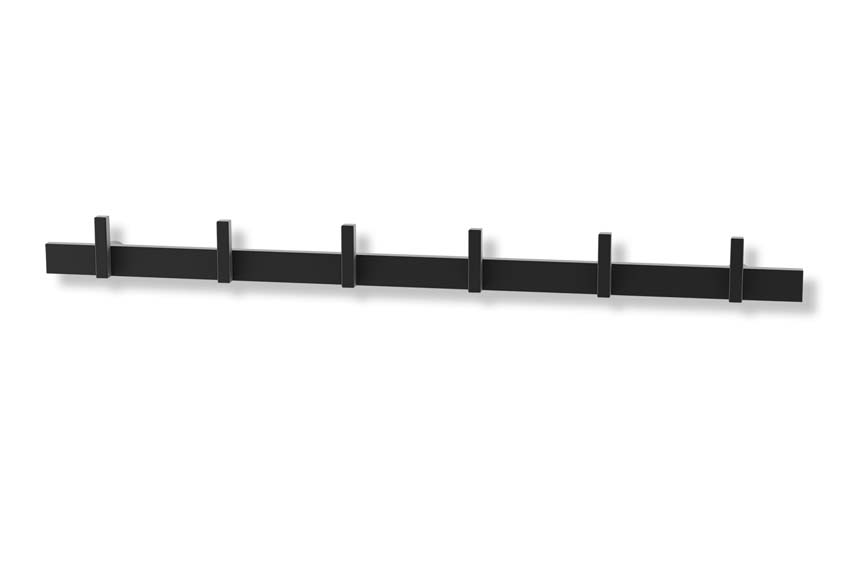 Kapstok Zack Cadore staal zwart 60cm met 6 haken