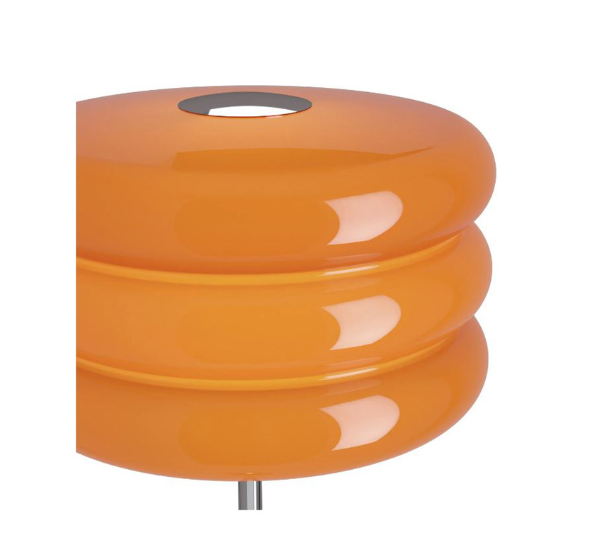 Vloerlamp - oranje/chroom - Ø30x153cm - dimbaar - E27 - 1x40W