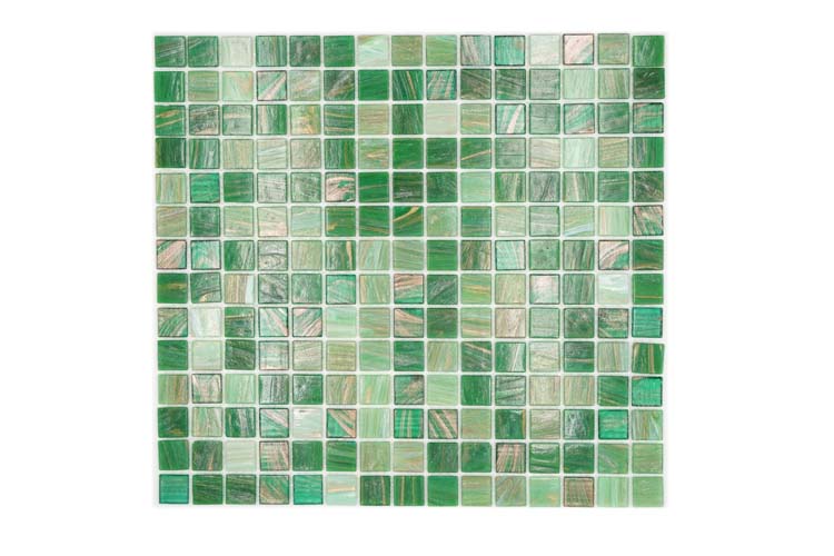 Mosaïque Goldensilk vert brillant 32,7x30,5cm