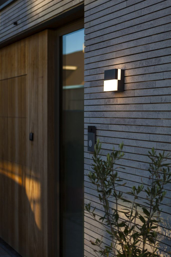 Applique murale extérieur - gris foncé - 14x14x7cm - LED - 1x17W - 3000K - IP65