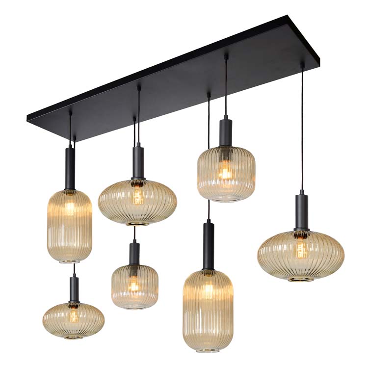 Lucide MALOTO - Suspension - 7xE27 - Ambre