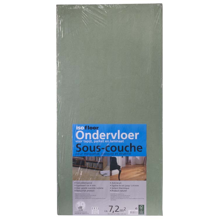 Sous-plancher pour sol stratifié carrelages vertes 7x1200x600mm