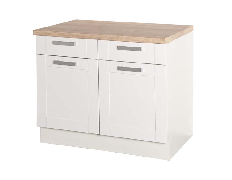 Armoire de cuisine Njord meuble bas blanche 100x60cm