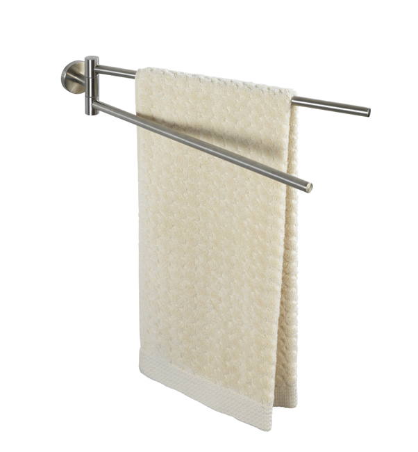 Porte-serviette Wenko Bosio double 60x5,5x7cm inox mat