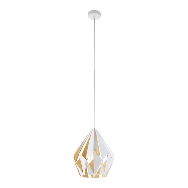 Suspension - E27 - MAX 60W - Acier blanc / or rose