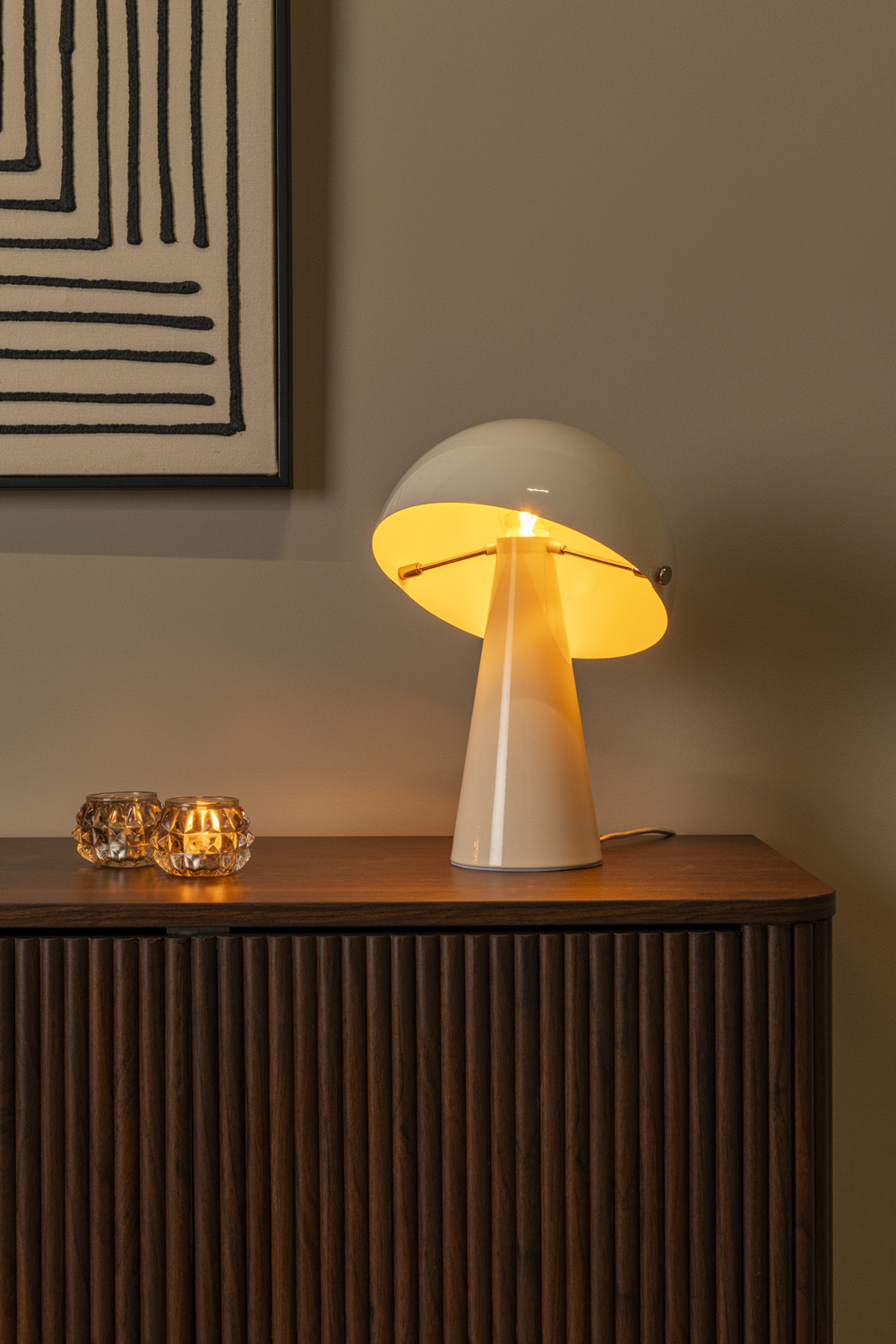 Lampe de table - Ø23cm - 1XE27 - Beige