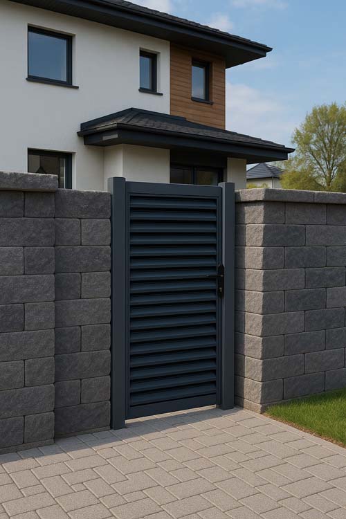 Enkele draaipoort Oakley aluminium zwart 100x180cm