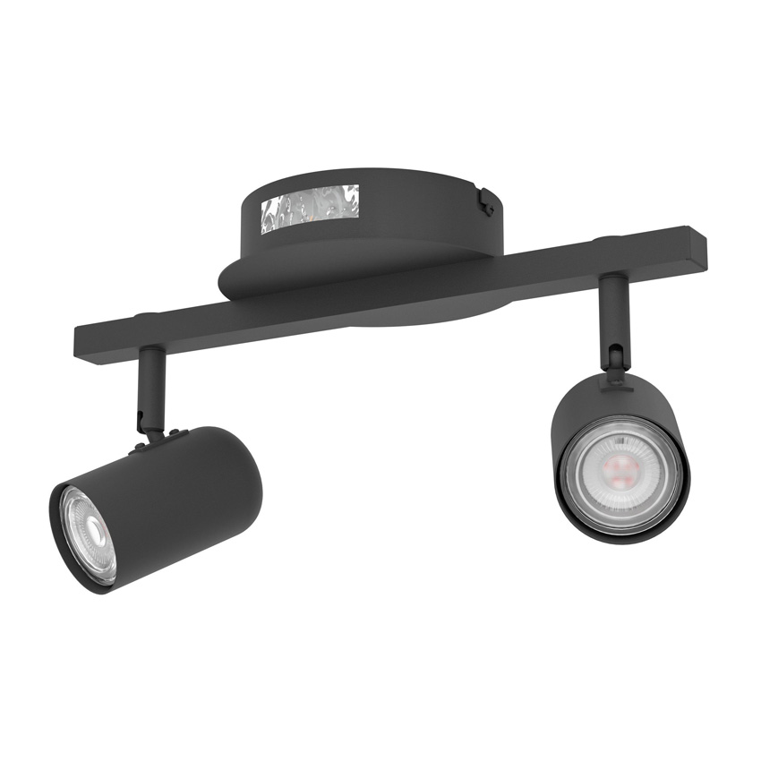 Opbouwspot - zwart - 32x14x16cm - LED - 2x3,7W + 2x1W - 2700/4000/6500K - CCT switch