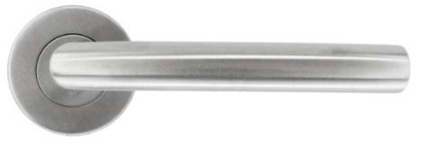 Poignée de porte pro C shape inox plus ronde 19mm set avec rosaces sans plaque de clé
