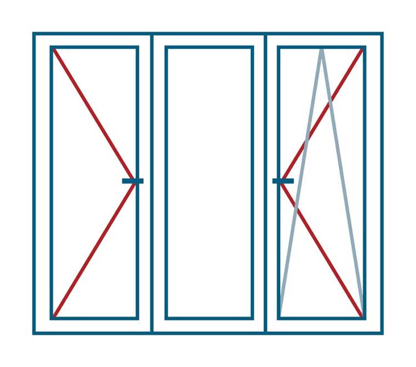 3-VAN Châssis oscillo-battante+fixe pvc Elegant blanc B2100xH1400 mm