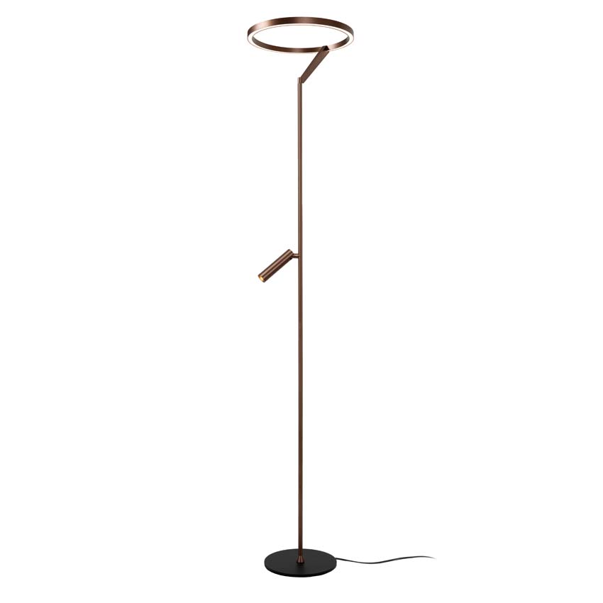 Lucide Premium Applause - Lampadaire - Ø33cm - LED dimmable - CCT - 2700K/4000K - Café