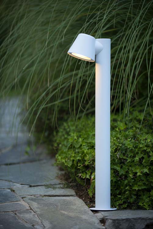 Lucide DINGO-LED - Borne extérieur - GU10 - 1x5W 3000K - IP44 - Blanc
