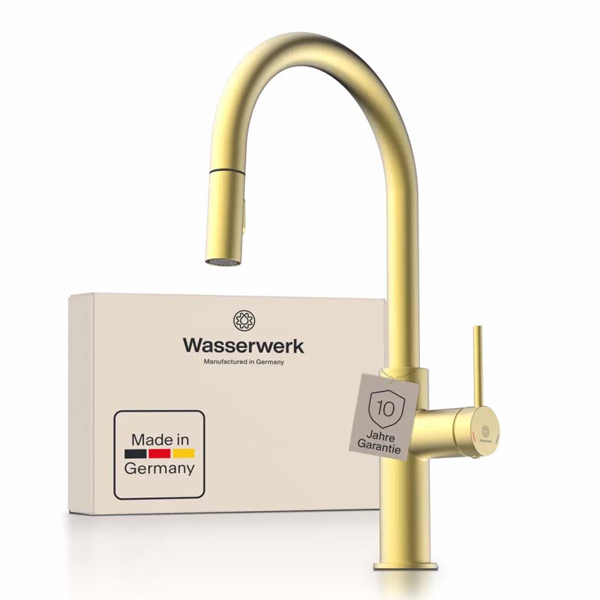 Robinet de cuisine Wasserwerk WK 13 Sphere or mat avec bec extractible