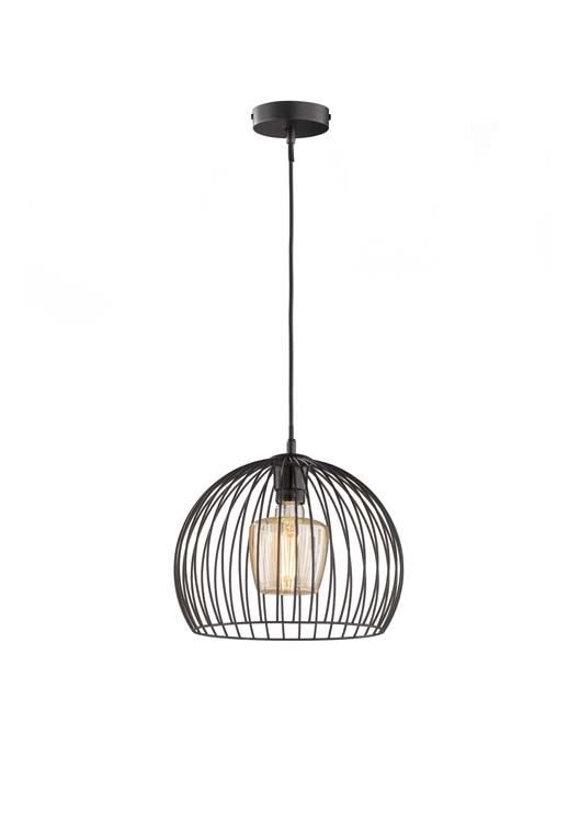 Hanglamp Draadscherm Zwart mat E27