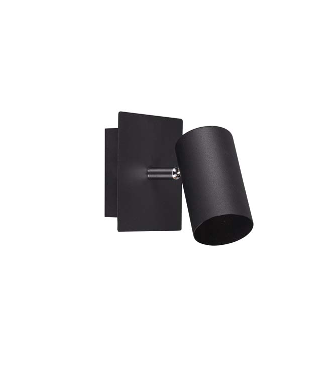 Opbouwspot zwart mat excl lamp LED mogelijk 1 spot