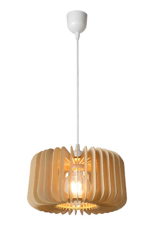 Lucide ETTA - Suspension - Ø 29 cm - E27 - Bois clair