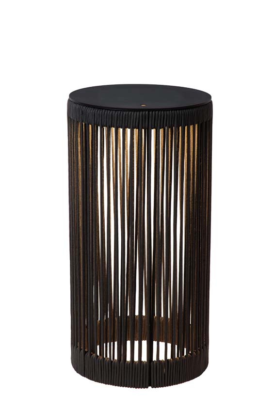 Lucide Pingi - Lampadaire Rechargeable Intérieur/Extérieur - Batterie/Piles - H61,5cm - LED 3 StepDim - 1x3W 3000K - IP44 - Noir
