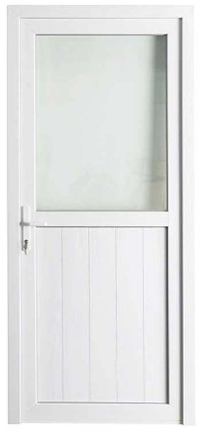 Buitendeur Deceuninck PVC halfglas helder glas wit 980x2180mm rechts duwend