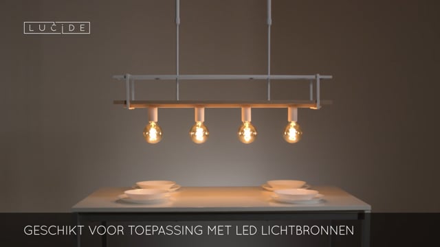 Lucide MILONGA - Suspension - 4xE27 - Blanc