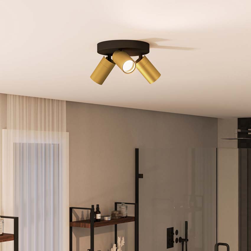 Spot plafond salle de bains or 3 spot retangle IP44