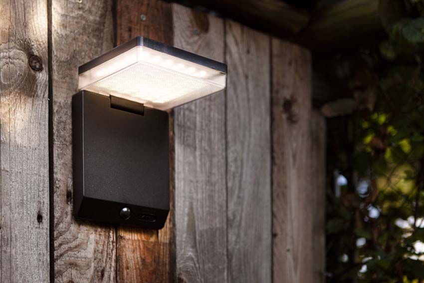 Applique murale extérieur - noir - H15cm - LED - 1x8W - 4000K - IP44 - détecteur de mouvement