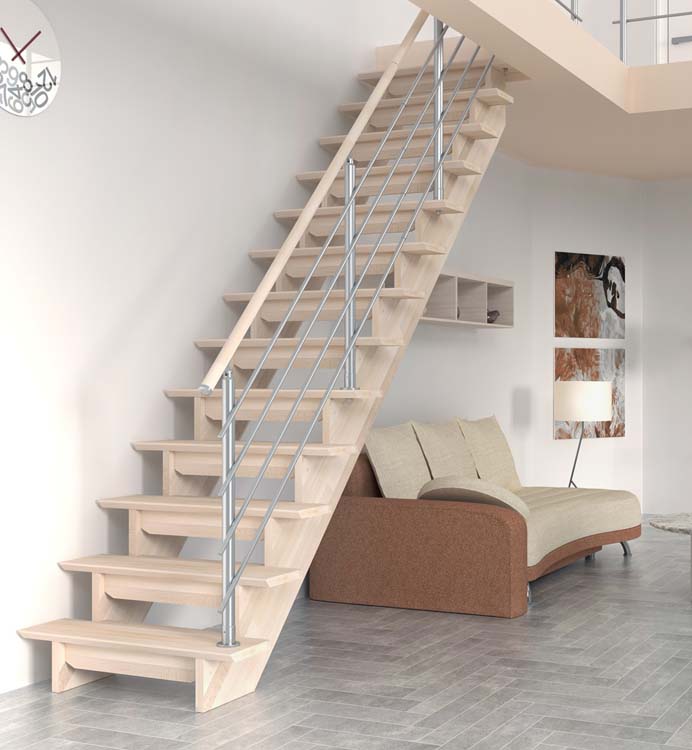 Rampe hêtre Bamberg aluminium