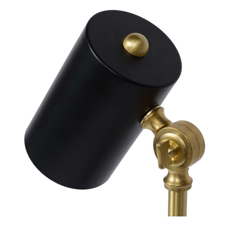 Lampe de bureau - noir/or - 18x12x48cm - E14 - 40W