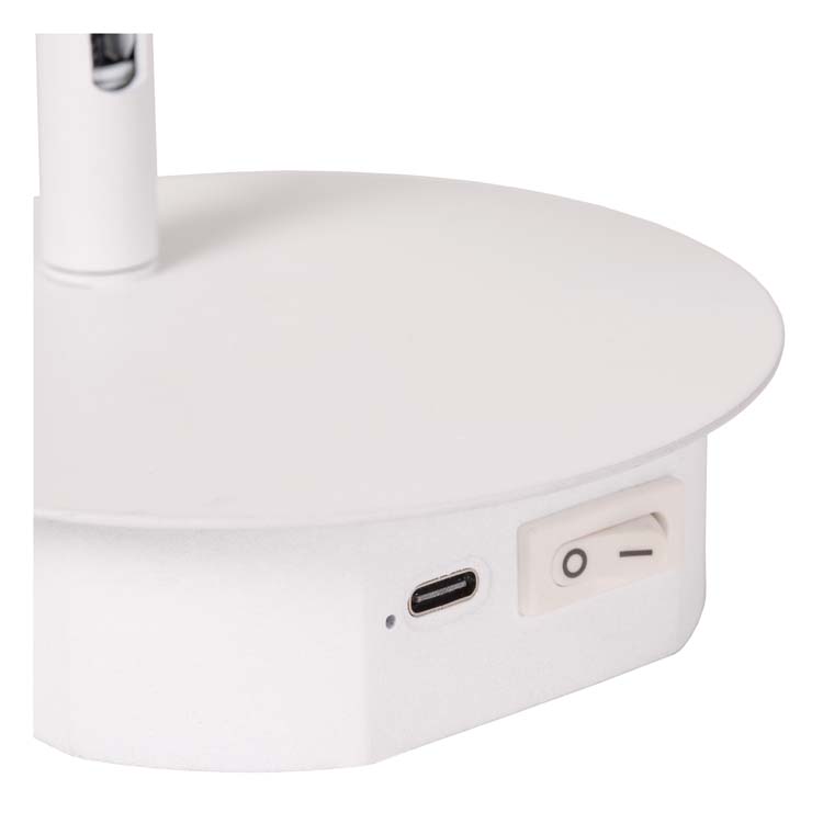 Oplaadbare Bedlamp / Wandlamp - Accu/Batterij - Ø 10,2 cm - LED - 1x2W 3000K - Magnetisch - Wit