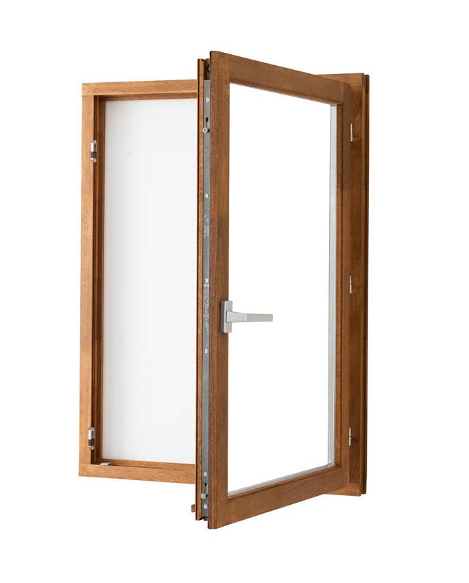 Fenêtre tournante à 1 vantail Trae bois Meranti 55mm naturel L1000xH1400mm ouvrant à droite