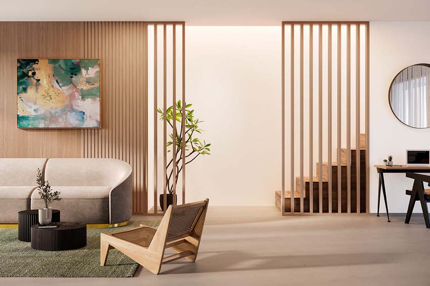 Roomdivider Line up Divide chêne foncé 192x260x3,5cm