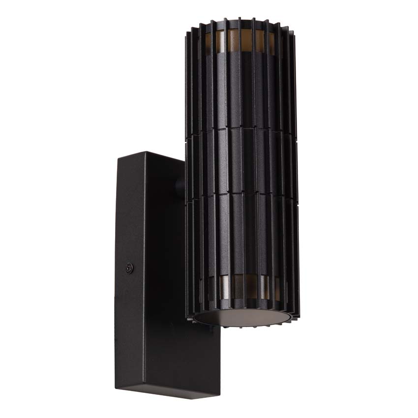 Lucide Essential Timbala - Wandspot / wandlamp binnen/buiten - 2xGU10 - IP44 - Zwart